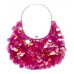 Evening Sparkle Hobo-Shaped Bag in Fuchsia Paillettes w/ Frame - Fuchsia - BG-8019FS